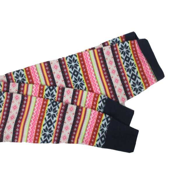 Old Navy Girls Small Pink Striped Fair Isle Microfleece Pajama Pants Legging - Picture 1 of 6
